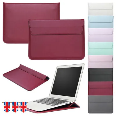 Leather Sleeve Case Bag Cover For MacBook Air Pro 11 12 13.3 13.6 14 15 16 Inch • £14.75