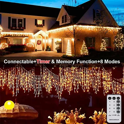 Outdoor Icicle Christmas Lights LED Snowing Chaser Bright Party Wedding Xmas US • $6.99