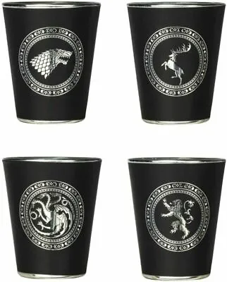 £51.97 • Buy Rabbit Tanaka Game Of Thrones House Sigil Shot Glass Set (Set 4) Black 