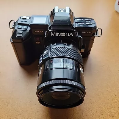 Working Minolta Maxxum 7000 Auto Focus 35mm SLR Camera Maxxum 28-85mm Lens *READ • $34.99