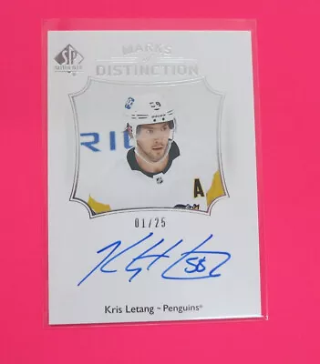 2021-22 SP AUTHENTIC KRIS LETANG MARKS OF DISTINCTION AUTO 01/25 Penguins • $149.95