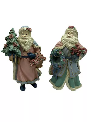 Vintage Santa Claus Midwest Of Cannon Falls Old World 5.5  Figurine Set Of 2 • $24