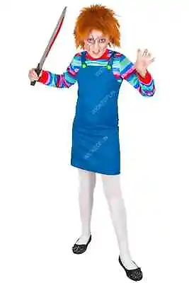 Horror Puppet Girl Costume For Girls Creepy Possessed Chunky Seed Halloween UK • £27.09