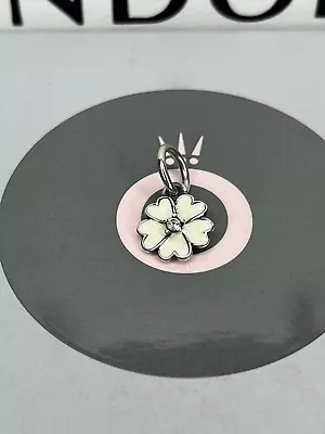 Genuine Pandora Silver Moments White Primrose Flower Dangle Charm • £2.20