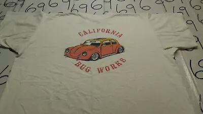 XL Vintage California Bug VW Works Damaged Single Stitch Short Length Shirt • $16.99