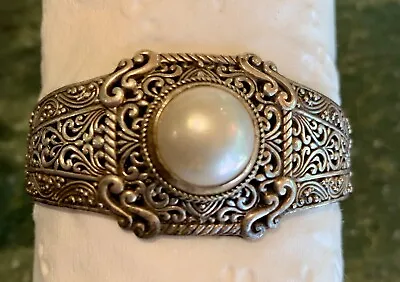 SARDA ARTISANS OF BALI HANDMADE  MABE PEARL CUFF BRACELET  45 GRAMS  SZ Small • $179