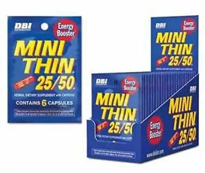 Mini Thin 25/50 Energy Convenience Store Display 24ct * 6 = 144 Total Pills • $29.99