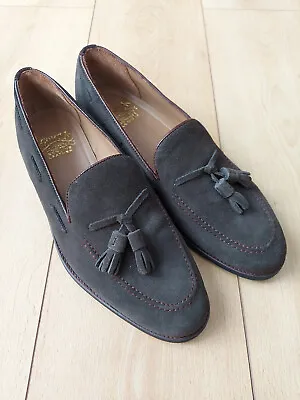 BNIB Gomila Brown Suede Tassel Loafers Dainite Solev Charles MTO UK 9 F EU 43 • £80