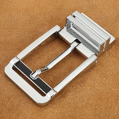 New Reversible Belt Buckle Replacement  Pin Buckle Rectangular Silver US • $9.89