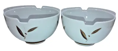 Japanese Noodle Rice Bowls Off-White Floral Bamboo Pattern Slots For Chop Sticks • £19.99