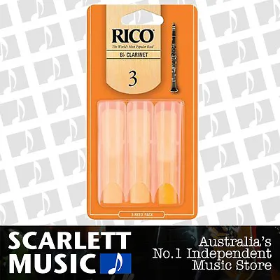 $13.95 • Buy Rico Bb Clarinet Reeds 3 Pack Reed Size 3.0 / Three RCA0330 3PK