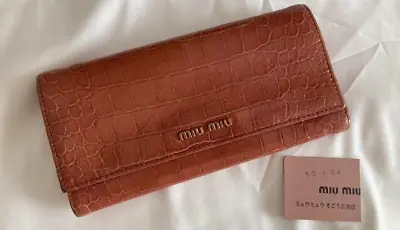 Miu Miu Wallet Pink Embossed Shipped From Japan • £43.40