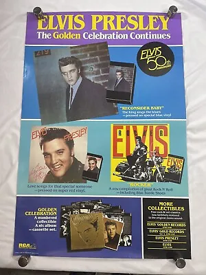 ELVIS PRESLEY 50th Anniversary RCA Promotional Poster 1985 24x36” Album • $14.99