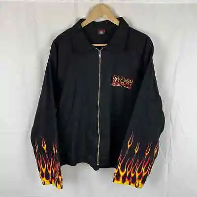 Lucky 13 Apparel Supernaturally Made In USA Vintage Flames Zip Up Jacket XL • $105