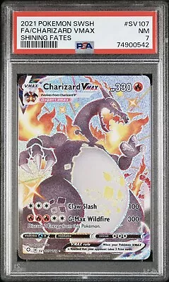 $74.36 • Buy 2021 POKEMON Full Art Charizard VMAX Shining Fates #SV107 PSA 7