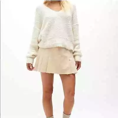 Free People Sugar And Spice Vegan Ski Pleated Mini Skirt • $30.40