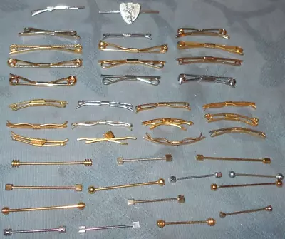 Great Lot  40  Vintage To Modern  Collar Stays  Goldtone & Silvertone Metals • $59