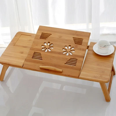 $35.13 • Buy Portable Laptop Desk Foldable Lap Bed Tray Adjustable Table Stand Bamboo Desk