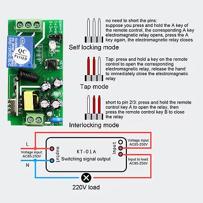 Wireless Remote Control Switch Long Range Distance 1 CH Remote Control Relay 2BD • $37.57