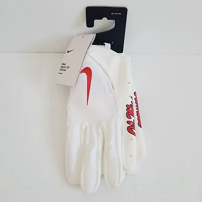 Nike Vapor Jet 7.0 Football Gloves NCAA Ole Miss DX5255-116 Size 3XL White Red • $129.99