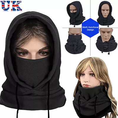 Unisex Polar Fleece Balaclava Hat Full Face Neckerchief Sport Cap Winter Warm UK • £2.59