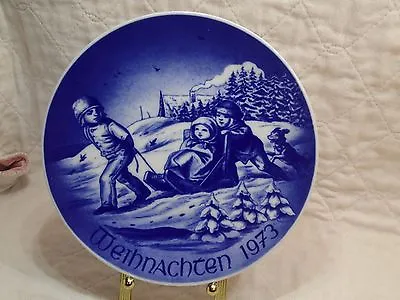 Bareuther Waldsussen Christmas Plate Weihnachten 1973 Children Sledding • $18.49