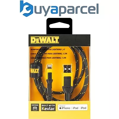 Dewalt MFi-Certified Lightening USB IPhone Charging Cable 4ft 1.2m Reinforced • £19.97