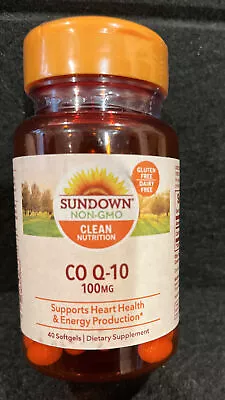 Sundown CO Q 10 100mg 40 Soft Gels Heart And Energy NON GMO Exp 06/2024 • $16