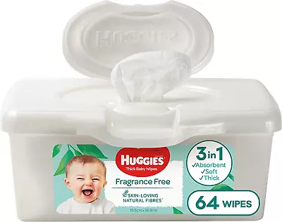 Huggies Refillable Baby Wipes Tub 64 Count • $11.73