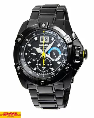 SEIKO Velatura SPC073P1 Chrono Sapphire Tachymeter Black Dial And Bracelet • $600