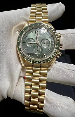 OMEGA Speedmaster Green Men's Watch 310.60.42.50.10.001 Moonshine Gold Full Set • $30500