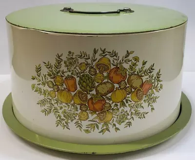 1970s Ballonoff Metal Cake Saver 2-Piece Vegetable Print • $29.99