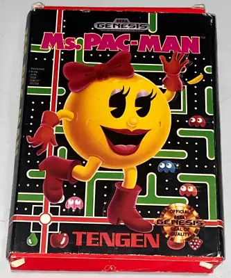 Ms. Pac-Man (Sega Genesis 1991) Video Game Complete With Manual & Fully Tested • $9.95