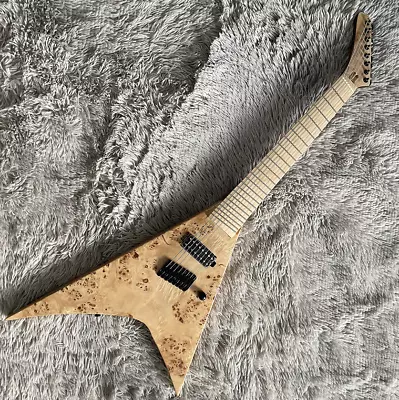 Custom 8-strings Electric Guitar V Burl Maple Top Fanned Frets Maple Fretboard • $429