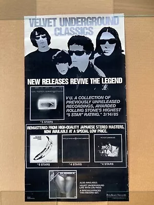 Velvet Underground Classics 1985 Promo Poster • $50