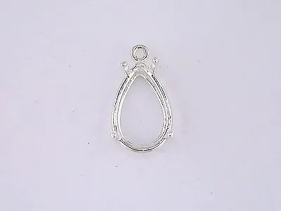 $3.48 • Buy Pear Shape 4 Prong Wire Mount Dangle Setting Sterling Silver  