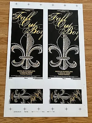 Fall Out Boy Paris France 2006 -2 Original Concert Poster & Handbill Uncut Sheet • $685.14