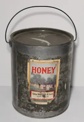 Rare Large 1950s Old Vintage Honey Tin Otto Stewart & Son Spanish Fork Utah Tin • $41.99