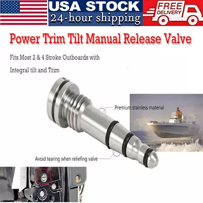 Stainless Trim Tilt Manual Release Valve For Mercury Power 813442A 2 893929A • $18.32
