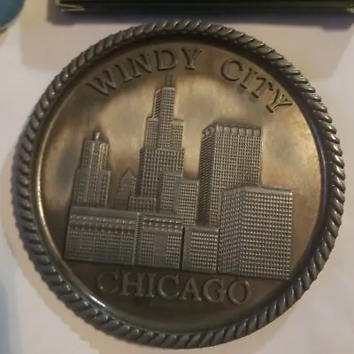 Chicago Souvenir Metal  Plate.New In Box Size 4 ×4 . • $10