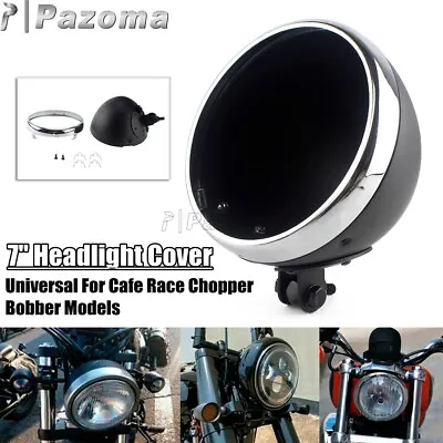 Black Headlight Housing 7 Inch Headlamp Bulb Bucket For Harley Touring Sportster • $39.99