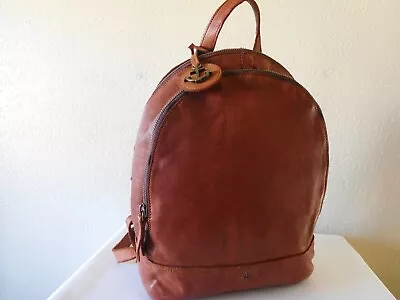 New Harbour 2nd Meghan Dome Vintage Distressed Cognac Leather Backpack • $139.99