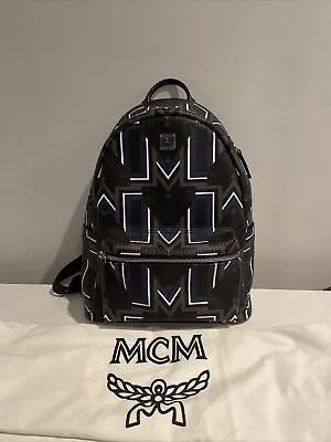 MCM Stark Backpack Visetos Gunta M Stripe Medium Black • $350