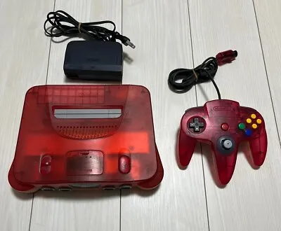 【TESTED】 Nintendo 64 N64 Console System Water Melon Clear Red Japan Limited • $75