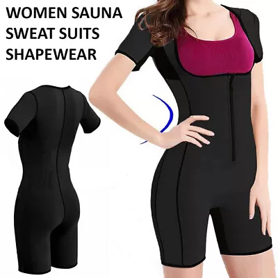 $47.52 • Buy Women Neoprene Sauna Suit Full Body Shaper Sweat Weight Loss Fitness Bodysuit