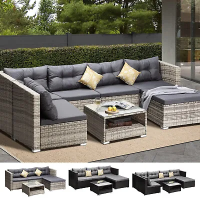 Livsip Outdoor Lounge Setting 5-7pc Wicker Sofa Set Patio Garden Furniture • $659.90