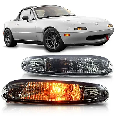 NA MIATA Tinted Front Bumper Lights (Pair) Mazda MX-5 MX5 Plug N' Play NEW • $99.95
