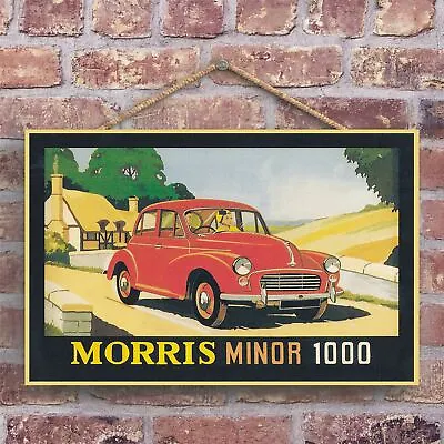 A Classic Morris Minor 1000 Retro Style Vintage Advertisement On A Wooden Plaque • £13