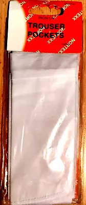 £0.99 • Buy Iron-on Trouser Pockets Repair ~ White Cotton ~ 1 Pair Of Pockets.