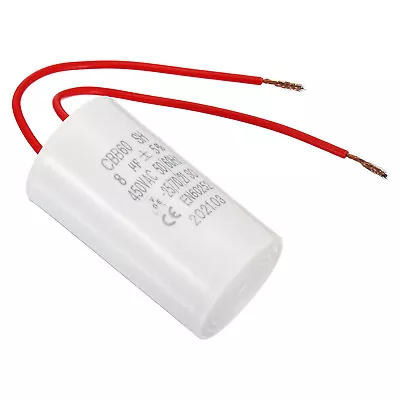 CBB60 8uF Running CapacitorAC 450V 50/60Hz With 2 Wires 12cm For Water Pump • $19.47